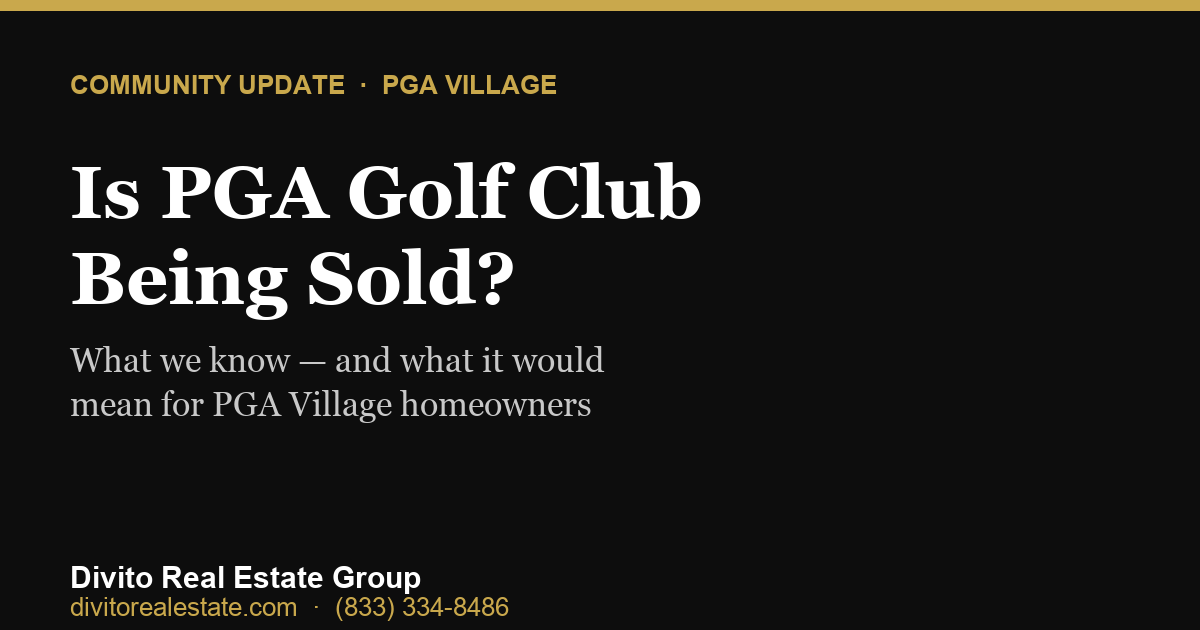 Is PGA Golf Club at PGA Village Being Sold?